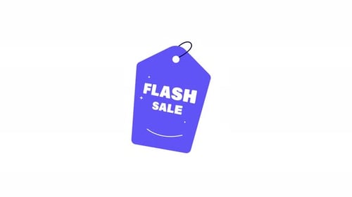Minimalist Flat Design Flash Sale Tag Animation