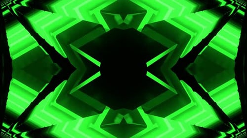 Green Neon Symmetrical Pulsating Light Background Vj Loop In 4K