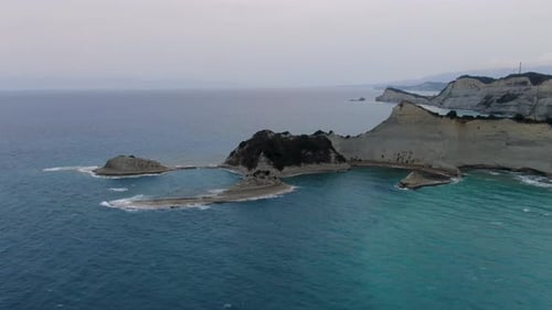Ionian islands of Greece. Panoramic aerial view of stunning Cape Drastis