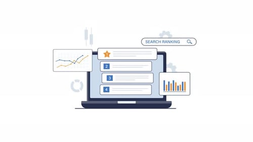 4k Search Ranking and Analytics. SEO Optimization Concept Animation Video