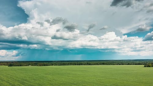 Zeitraffer, Drohnenraffer, Hyperlapse-Luftbild, Land, Weizenfeld