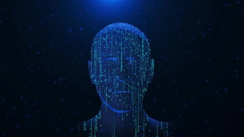 Artificial Intelligence Human Face Facial Recognition Biometric Medical Research Concept Big Data
