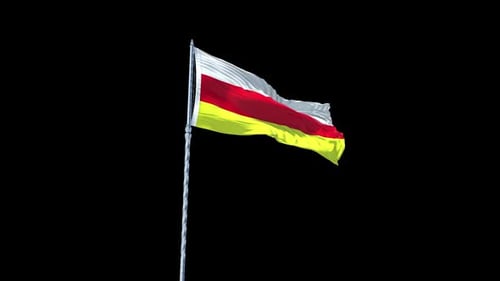 South Ossetia Flag Waving Loop with Alpha Channel