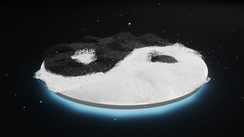 Particle Yin Yang Symbol Build Up Reveal