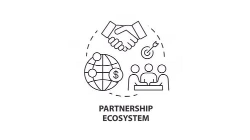 Animation der Symbollinie des Partnerschafts-Ökosystemkonzepts