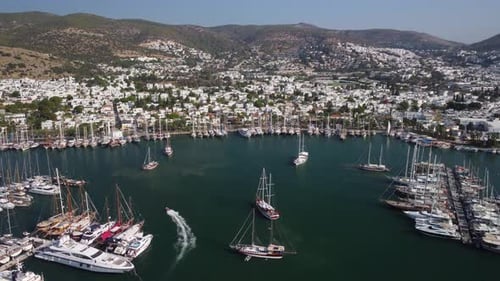 Fantastische Luftaufnahme von Bodrum Marina in der Türkei