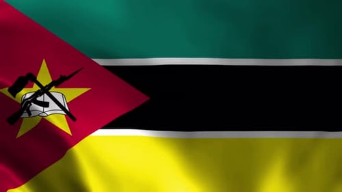 Waving National Flag of Mozambique Loop