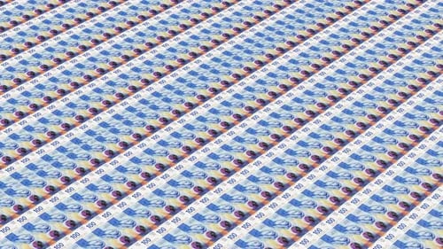 Printing money Swiss Franc. CHF paper money banknotes background