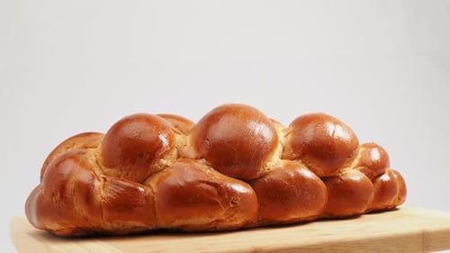 White baton. Sweet white bread. Sweet bread. Close-up.