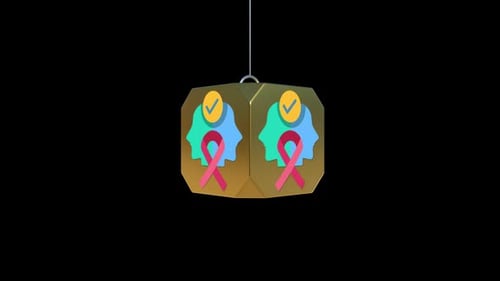 Modern 3D Health Awareness Icon Cube Shatter Animation