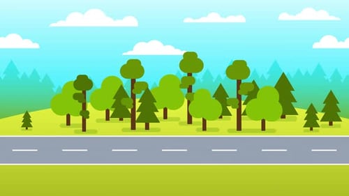 Forststraße. Autobahn, die durch den grünen Wald
führt