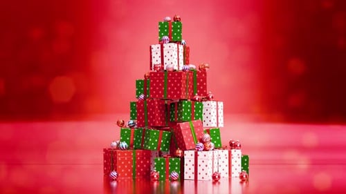 Weihnachtsbaum-Geschenkboxen 4K