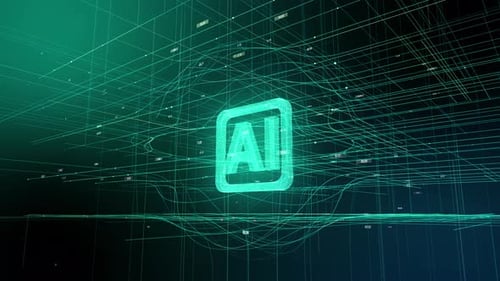 Artificial Intelligence Digital Brain bid Data. Illustration of thinking process. Future technology