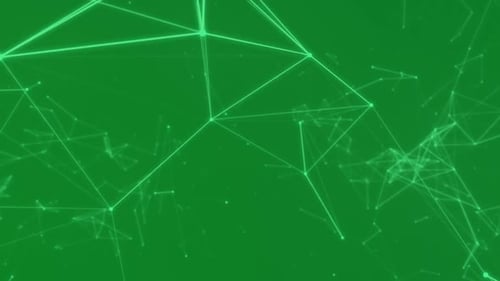 Animation of white network of connections on green background