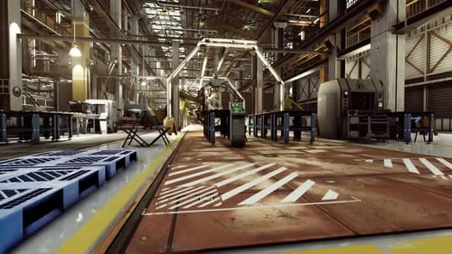 Chaîne de montage automatisée moderne pour voitures