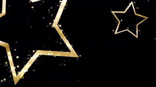 Golden Decorative Stars and Glitter Sparkle Animation