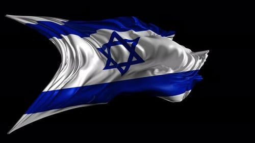 Waving Flag of Israel in 3D Silk Render