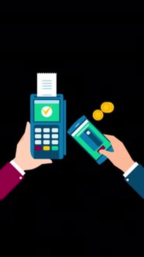 Payment With Smartphone On Vertical On Alpha Channel