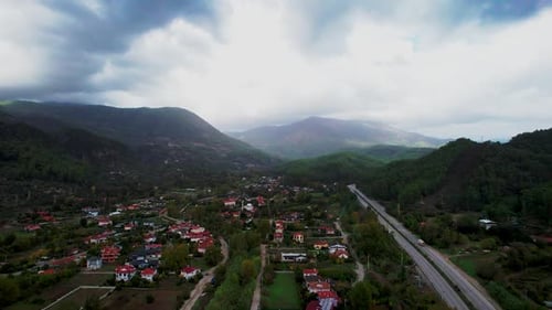 Cinematic Drone Flight Over Pristine Nature Fethiye Turkiye City, Göcek