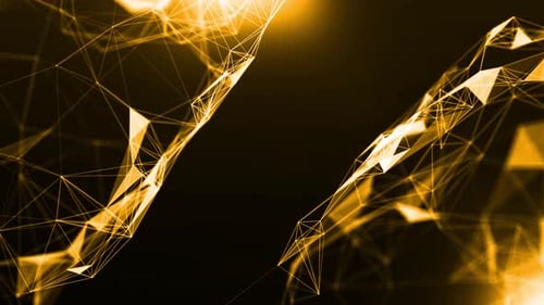Animated Golden Abstract Geometric Plexus Network Background