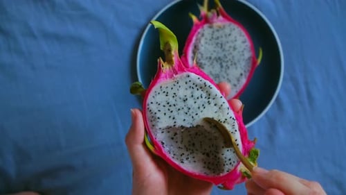 Dragon Fruit Closeup Top View