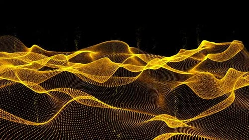 Golden Particle Waves Abstract Dynamic Motion Background