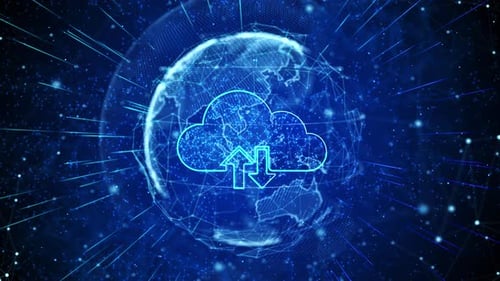 Cloud Computing Digitale globale Technologie Weltnetzwerkverbindungen Hintergrund