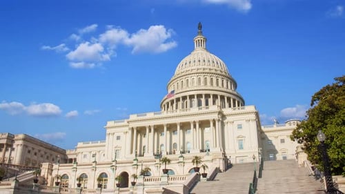 Time lapse of the United states capitol building, Washington DC, USA.