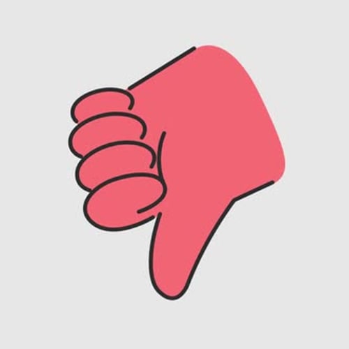 Animated Thumbs Down Hand Gesture in Flat Design Style