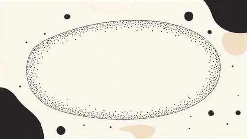 Dotted oval decorative border copy space text overlay minimal ink hand drawn digital seamless loop a