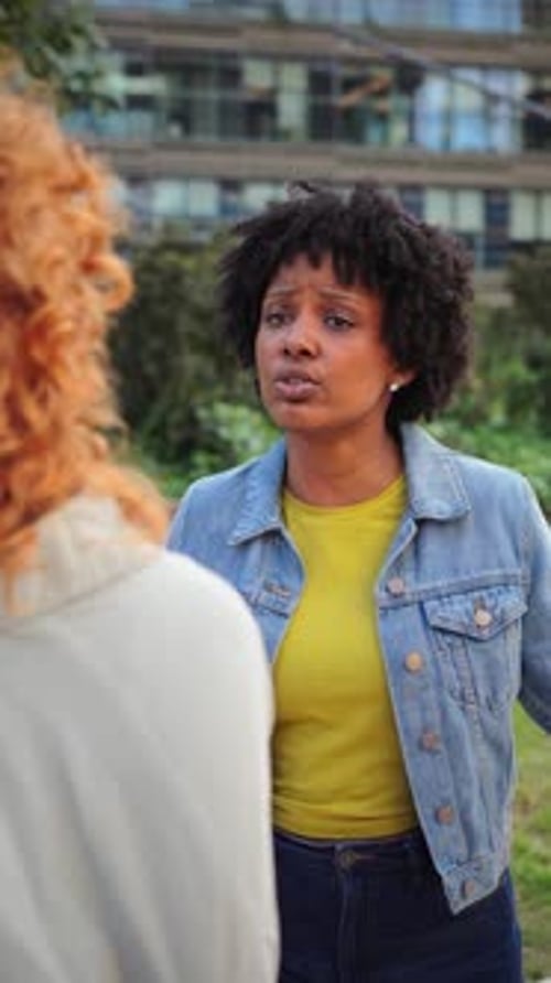 Engaging Conversation Between Two Women with Animated Expressions and Strong Emotions in a
