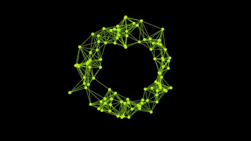 Abstract Circular Network Design in Bright Yellow