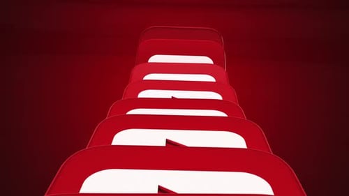 Íconos 3D Corporativos de YouTube Iconos rojos cayendo