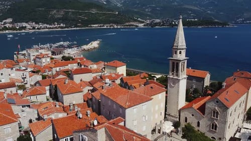 Aerial view of the old Budva