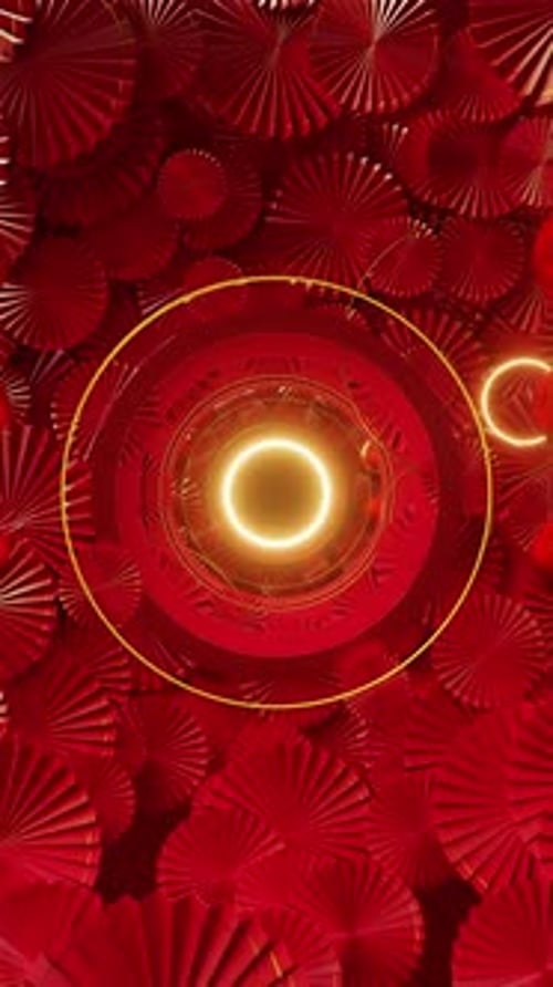 Through The Festive Paper Fan Tunnel 01 4K