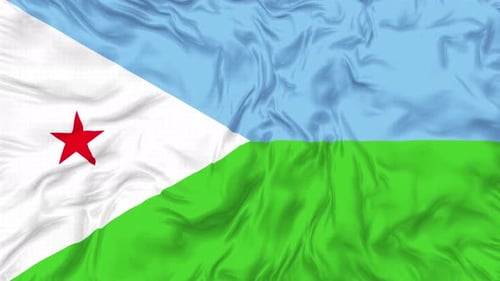 Djibouti Flag Waving Seamless Loop Animation