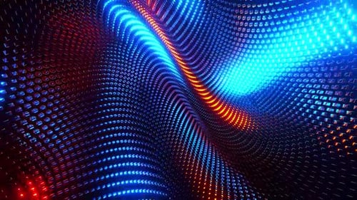 Abstract Neon Waves Grid Seamless Loop Background