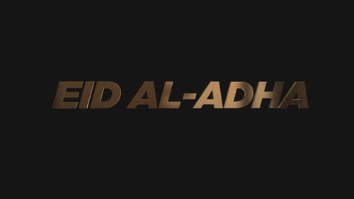 Eid Al Adha Gold Text Alpha Channel