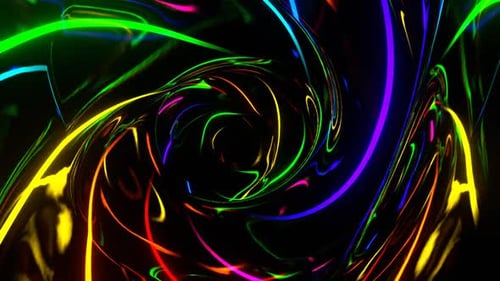 Multicolor Tunnel Of Colored Neons Background Vj Loop In HD