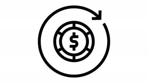 Corporate Finance Return Line Icon Animation