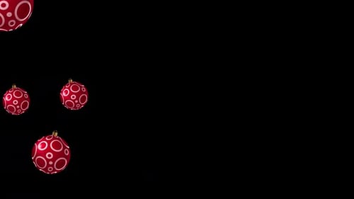 4k christmas balls transition with alpha channel
