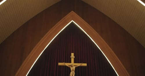 Cross of Jesus Christ inside Church - Faith, Religion and Prayer