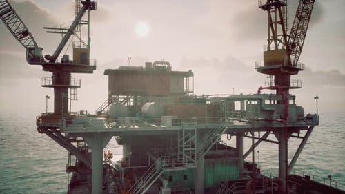 Oil Rig Platform Extracting Offshore Oil