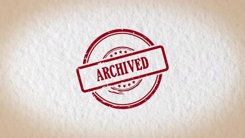 Hand Stamping Archived Red Rubber Stamp