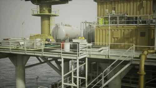 Installation Scene Emphasizing Crew Operations and Safety Measures