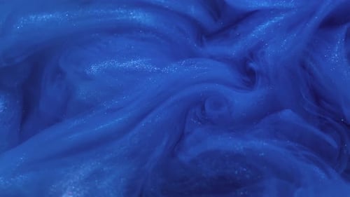 Abstract Blue Fluid Shimmers and Swirls
