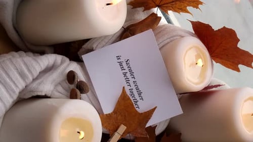 SWEATER WEATHER IS JUST BETTER TOGETHER Text Greeting Card Concept Vertical Celebrating Autumn