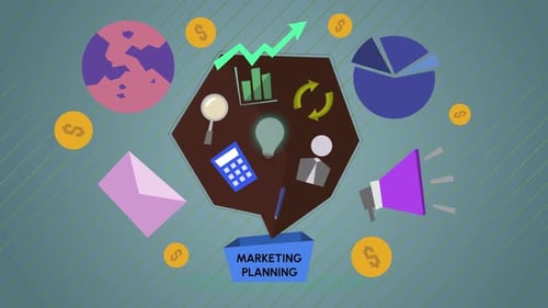 Animação de fundo do planejamento de marketing