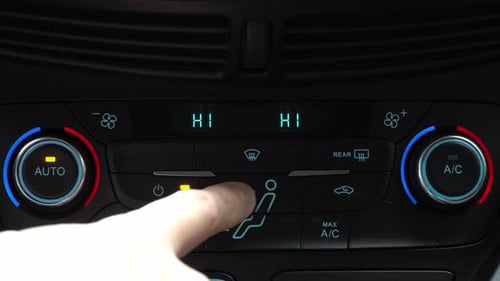 Finger turning on and off toggle switch of car air conditioner driver face blow mode, two-phase