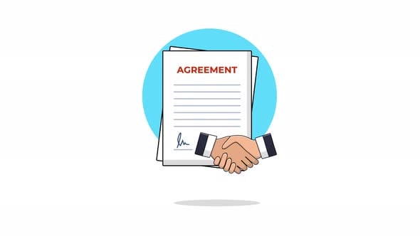4K Signing Contract and Handshake. Signed Contract Animation Video ...